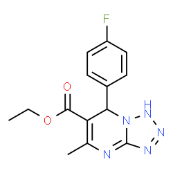 ChemSpider 2D Image | Ethyl 7-(4-fluorophenyl)-5-methyl-1,7-dihydrotetrazolo[1,5-a]pyrimidine-6-carboxylate | C14H14FN5O2