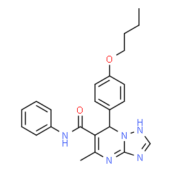 ChemSpider 2D Image | 7-(4-Butoxyphenyl)-5-methyl-N-phenyl-1,7-dihydro[1,2,4]triazolo[1,5-a]pyrimidine-6-carboxamide | C23H25N5O2