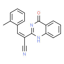 ChemSpider 2D Image | (2Z)-3-(2-Methylphenyl)-2-(4-oxo-1,4-dihydro-2-quinazolinyl)acrylonitrile | C18H13N3O