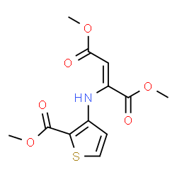 ChemSpider 2D Image | dimethyl 2-{[2-(methoxycarbonyl)-3-thienyl]amino}but-2-enedioate | C12H13NO6S