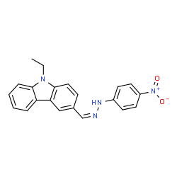 ChemSpider 2D Image | 9-Ethyl-3-{(Z)-[(4-nitrophenyl)hydrazono]methyl}-9H-carbazole | C21H18N4O2