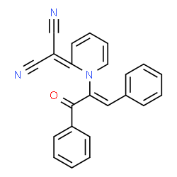 ChemSpider 2D Image | {1-[(1Z)-3-Oxo-1,3-diphenyl-1-propen-2-yl]-2(1H)-pyridinylidene}malononitrile | C23H15N3O