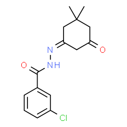 ChemSpider 2D Image | 3-Chloro-N'-[(1Z)-3,3-dimethyl-5-oxocyclohexylidene]benzohydrazide | C15H17ClN2O2