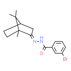 ChemSpider 2D Image | 3-Bromo-N'-[(2E)-1,7,7-trimethylbicyclo[2.2.1]hept-2-ylidene]benzohydrazide | C17H21BrN2O
