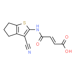 ChemSpider 2D Image | (2E)-3-({3-cyano-4H,5H,6H-cyclopenta[b]thiophen-2-yl}carbamoyl)prop-2-enoic acid | C12H10N2O3S