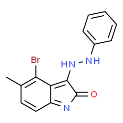 ChemSpider 2D Image | 4-Bromo-5-methyl-3-(2-phenylhydrazino)-2H-indol-2-one | C15H12BrN3O