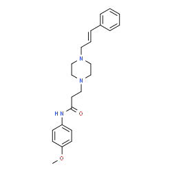 ChemSpider 2D Image | N-(4-Methoxyphenyl)-3-{4-[(2E)-3-phenyl-2-propen-1-yl]-1-piperazinyl}propanamide | C23H29N3O2