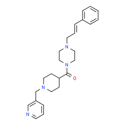 ChemSpider 2D Image | {4-[(2E)-3-Phenyl-2-propen-1-yl]-1-piperazinyl}[1-(3-pyridinylmethyl)-4-piperidinyl]methanone | C25H32N4O