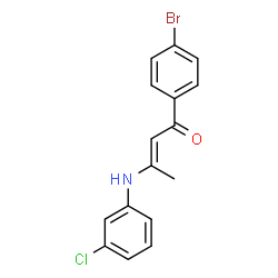 ChemSpider 2D Image | (2E)-1-(4-Bromophenyl)-3-[(3-chlorophenyl)amino]-2-buten-1-one | C16H13BrClNO
