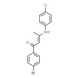 ChemSpider 2D Image | (2E)-1-(4-Bromophenyl)-3-[(4-chlorophenyl)amino]-2-buten-1-one | C16H13BrClNO