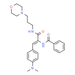 ChemSpider 2D Image | N-[(1Z)-1-[4-(Dimethylamino)phenyl]-3-{[3-(4-morpholinyl)propyl]amino}-3-oxo-1-propen-2-yl]benzamide | C25H32N4O3