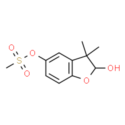ChemSpider 2D Image | 2-Hydroxy-3,3-dimethyl-2,3-dihydro-1-benzofuran-5-yl methanesulfonate  | C11H14O5S