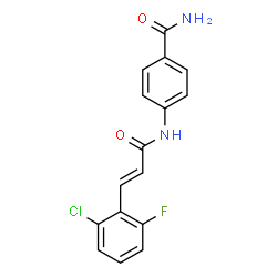 ChemSpider 2D Image | 4-{[(2E)-3-(2-Chloro-6-fluorophenyl)-2-propenoyl]amino}benzamide | C16H12ClFN2O2