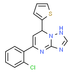ChemSpider 2D Image | 5-(2-Chlorophenyl)-7-(2-thienyl)-1,7-dihydro[1,2,4]triazolo[1,5-a]pyrimidine | C15H11ClN4S