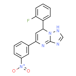 ChemSpider 2D Image | 7-(2-Fluorophenyl)-5-(3-nitrophenyl)-1,7-dihydro[1,2,4]triazolo[1,5-a]pyrimidine | C17H12FN5O2