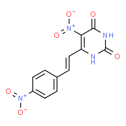 ChemSpider 2D Image | 5-Nitro-6-[(E)-2-(4-nitrophenyl)vinyl]-2,4(1H,3H)-pyrimidinedione | C12H8N4O6