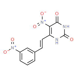 ChemSpider 2D Image | 5-Nitro-6-[(E)-2-(3-nitrophenyl)vinyl]-2,4(1H,3H)-pyrimidinedione | C12H8N4O6