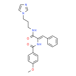 ChemSpider 2D Image | N-[(1Z)-3-{[3-(1H-Imidazol-1-yl)propyl]amino}-3-oxo-1-phenyl-1-propen-2-yl]-4-methoxybenzamide | C23H24N4O3