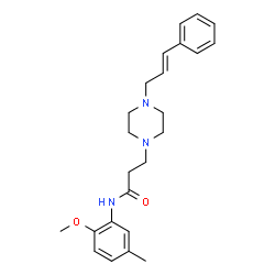 ChemSpider 2D Image | N-(2-Methoxy-5-methylphenyl)-3-{4-[(2E)-3-phenyl-2-propen-1-yl]-1-piperazinyl}propanamide | C24H31N3O2