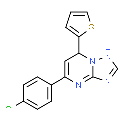 ChemSpider 2D Image | 5-(4-Chlorophenyl)-7-(2-thienyl)-1,7-dihydro[1,2,4]triazolo[1,5-a]pyrimidine | C15H11ClN4S
