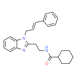 ChemSpider 2D Image | N-(2-{1-[(2E)-3-Phenyl-2-propen-1-yl]-1H-benzimidazol-2-yl}ethyl)cyclohexanecarboxamide | C25H29N3O