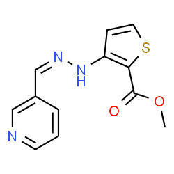 ChemSpider 2D Image | Methyl 3-[(2Z)-2-(3-pyridinylmethylene)hydrazino]-2-thiophenecarboxylate | C12H11N3O2S