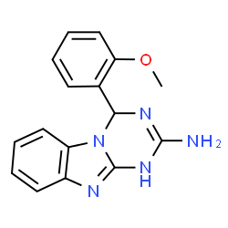 ChemSpider 2D Image | 4-(2-Methoxyphenyl)-1,4-dihydro[1,3,5]triazino[1,2-a]benzimidazol-2-amine | C16H15N5O