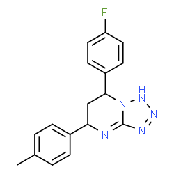 ChemSpider 2D Image | 7-(4-Fluorophenyl)-5-(4-methylphenyl)-1,5,6,7-tetrahydrotetrazolo[1,5-a]pyrimidine | C17H16FN5