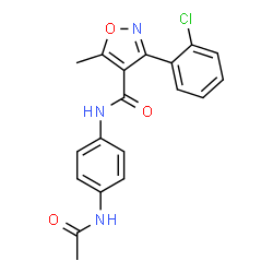 ChemSpider 2D Image | 3-(2-chlorophenyl)-N-(4-acetamidophenyl)-5-methyl-1,2-oxazole-4-carboxamide | C19H16ClN3O3