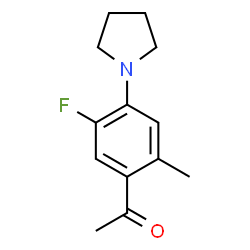 ChemSpider 2D Image | 1-[5-Fluoro-2-methyl-4-(1-pyrrolidinyl)phenyl]ethanone | C13H16FNO