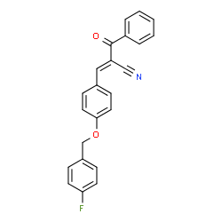 ChemSpider 2D Image | (2E)-2-Benzoyl-3-{4-[(4-fluorobenzyl)oxy]phenyl}acrylonitrile | C23H16FNO2