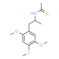 ChemSpider 2D Image | N-{1-[2,5-Dimethoxy-4-(methylsulfanyl)phenyl]-2-propanyl}acetamide | C14H21NO3S