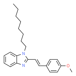 ChemSpider 2D Image | 2-[(E)-2-(4-Methoxyphenyl)vinyl]-1-octyl-1H-benzimidazole | C24H30N2O
