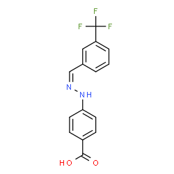 ChemSpider 2D Image | 4-{(2Z)-2-[3-(Trifluoromethyl)benzylidene]hydrazino}benzoic acid | C15H11F3N2O2