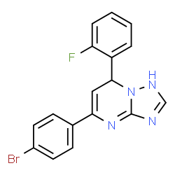 ChemSpider 2D Image | 5-(4-Bromophenyl)-7-(2-fluorophenyl)-1,7-dihydro[1,2,4]triazolo[1,5-a]pyrimidine | C17H12BrFN4