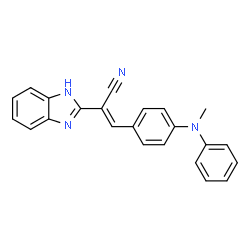 ChemSpider 2D Image | (2E)-2-(1H-Benzimidazol-2-yl)-3-{4-[methyl(phenyl)amino]phenyl}acrylonitrile | C23H18N4