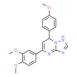 ChemSpider 2D Image | 5-(3,4-Dimethoxyphenyl)-7-(4-methoxyphenyl)-1,7-dihydro[1,2,4]triazolo[1,5-a]pyrimidine | C20H20N4O3
