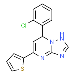 ChemSpider 2D Image | 7-(2-Chlorophenyl)-5-(2-thienyl)-1,7-dihydro[1,2,4]triazolo[1,5-a]pyrimidine | C15H11ClN4S