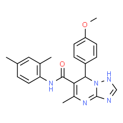 ChemSpider 2D Image | N-(2,4-Dimethylphenyl)-7-(4-methoxyphenyl)-5-methyl-1,7-dihydro[1,2,4]triazolo[1,5-a]pyrimidine-6-carboxamide | C22H23N5O2