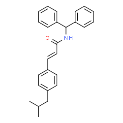 ChemSpider 2D Image | (2E)-N-(Diphenylmethyl)-3-(4-isobutylphenyl)acrylamide | C26H27NO