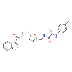ChemSpider 2D Image | N-{5-[(2-Methyl-imidazo[1,2-a]pyridine-3-carbonyl)-hydrazonomethyl]-furan-2-ylmethyl}-N'-p-tolyl-oxalamide | C24H22N6O4