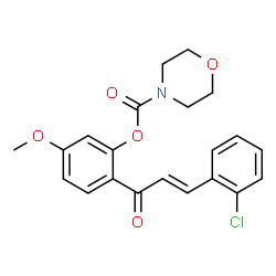 ChemSpider 2D Image | 2-[(2E)-3-(2-Chlorophenyl)-2-propenoyl]-5-methoxyphenyl 4-morpholinecarboxylate | C21H20ClNO5