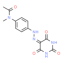 ChemSpider 2D Image | N-methyl-N-{4-[2-(2,4,6-trioxo-1,3-diazinan-5-ylidene)hydrazin-1-yl]phenyl}acetamide | C13H13N5O4