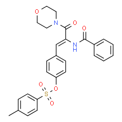 ChemSpider 2D Image | 4-[(1Z)-2-(Benzoylamino)-3-(4-morpholinyl)-3-oxo-1-propen-1-yl]phenyl 4-methylbenzenesulfonate | C27H26N2O6S