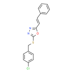 ChemSpider 2D Image | 2-[(4-Chlorobenzyl)sulfanyl]-5-[(E)-2-phenylvinyl]-1,3,4-oxadiazole | C17H13ClN2OS