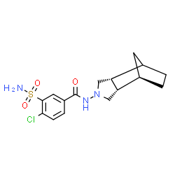 ChemSpider 2D Image | N-[(1R,2S,6R)-4-Azatricyclo[5.2.1.0~2,6~]dec-4-yl]-4-chloro-3-sulfamoylbenzamide | C16H20ClN3O3S