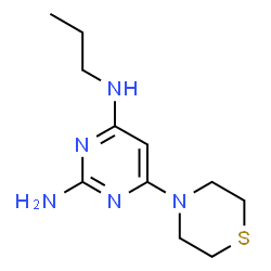 ChemSpider 2D Image | N~4~-Propyl-6-(4-thiomorpholinyl)-2,4-pyrimidinediamine | C11H19N5S