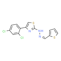 ChemSpider 2D Image | 4-(2,4-Dichlorophenyl)-2-[(2Z)-2-(2-thienylmethylene)hydrazino]-1,3-thiazole | C14H9Cl2N3S2