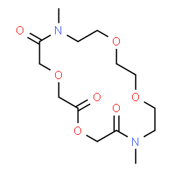 ChemSpider 2D Image | 7,16-Dimethyl-1,4,10,13-tetraoxa-7,16-diazacyclooctadecane-2,6,17-trione | C14H24N2O7