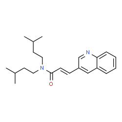 ChemSpider 2D Image | (2E)-N,N-Bis(3-methylbutyl)-3-(3-quinolinyl)acrylamide | C22H30N2O